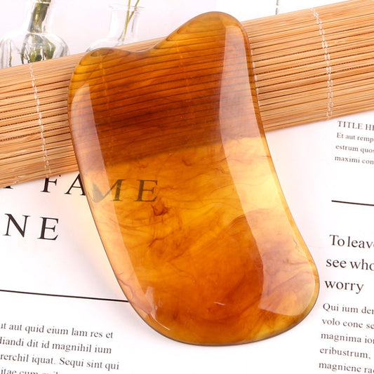 Resin Scraping Sheet Massage Facial Tendon Stick Beauty Salon Shave Board Acupuncture Pen, Color Classification: Amber Ingot Board, Amber Ingot Board, Amber Relaxing Stick, Amber Point Stick, Amber Meridiary Comb, Amber Triangle, Resin Yellow Ingot Boa...