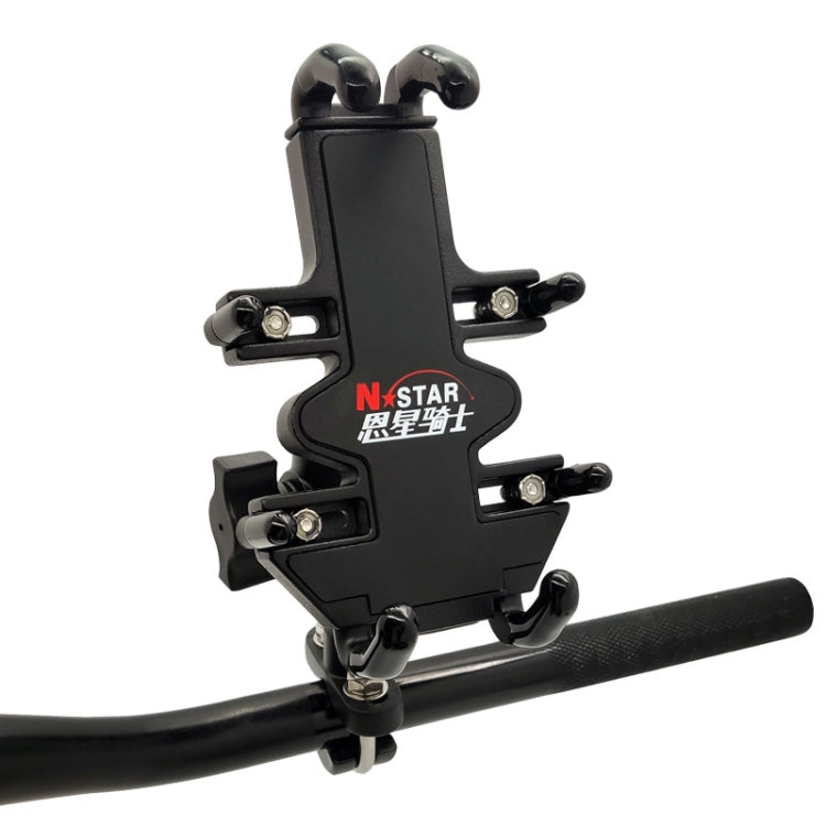 N-STAR NJN002 Motorcycle Metal Aluminum Alloy Universal Anti-Theft Mobile Phone Bracket, NJN002(T-shaped Ball Head Installation), NJN002(Inclined Ball Head Installation)