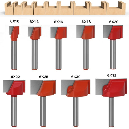 9 In1 6 Handle Bottom Cleaning Knife Woodworking Slotting Milling Cutter CNC Engraving Machine Tool, 9 In1