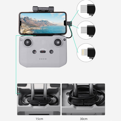 Sunnylife TY-X9304 Suitable For DJI Mavic Air 2S / DJI FPV Flight Glasses V2 / Mavic Mini2 / Osmo Pocket 2 Mobile Phone Tablet Cable, 15cm Type-C to 8 Pin Cable, 15cm Type-C to Micro USB  Cable, 15cm Type-C to Type-C Cable, 30cm Type-C to 8 Pin Cable��...