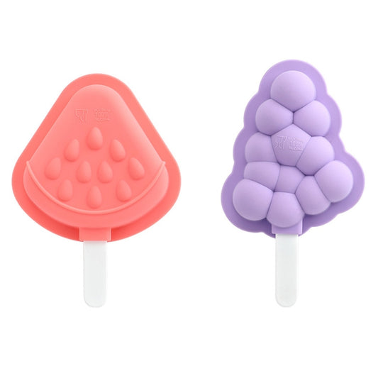 Household Silicone Popsicle Ice Cream Mold With Lid, Strawberry + Grape, Flying Saucer + Rocket