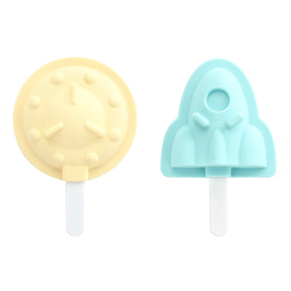 Household Silicone Popsicle Ice Cream Mold With Lid, Strawberry + Grape, Flying Saucer + Rocket