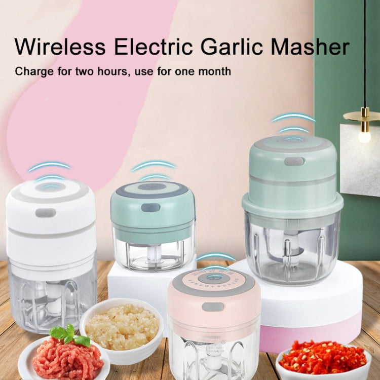 ZM-14 Household Mini Wireless Electric Garlic Masher, White 100ml, Green 100ml, Pink 100ml, High Cup White 250ml, High Cup Green 250ml, High Cup Pink 250ml, White Glass 300ml, Green Glass 300ml, Pink Glass 300ml, White High Cup 250ml + Small Cup 100ml�...