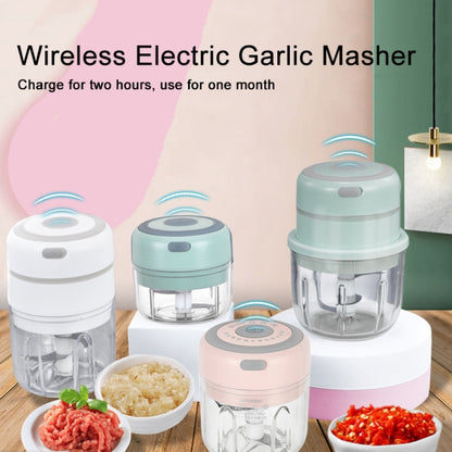 ZM-14 Household Mini Wireless Electric Garlic Masher, White 100ml, Green 100ml, Pink 100ml, High Cup White 250ml, High Cup Green 250ml, High Cup Pink 250ml, White Glass 300ml, Green Glass 300ml, Pink Glass 300ml, White High Cup 250ml + Small Cup 100ml�...