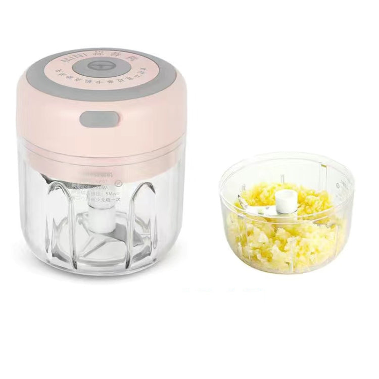 ZM-14 Household Mini Wireless Electric Garlic Masher, White 100ml, Green 100ml, Pink 100ml, High Cup White 250ml, High Cup Green 250ml, High Cup Pink 250ml, White Glass 300ml, Green Glass 300ml, Pink Glass 300ml, White High Cup 250ml + Small Cup 100ml�...