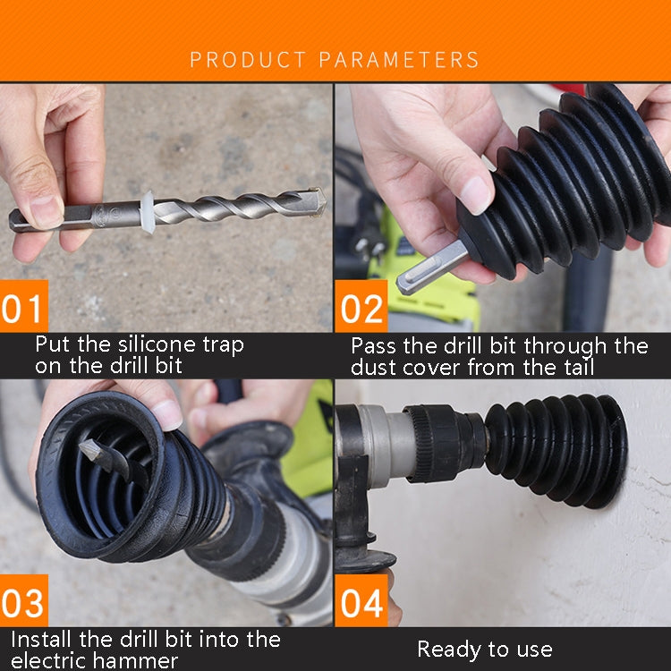 2 PCS Electric Hammer Dust Cover Dust Collection Bowl Impact Drill Accessories, Dust Cover(Black), Dust Cover(White)