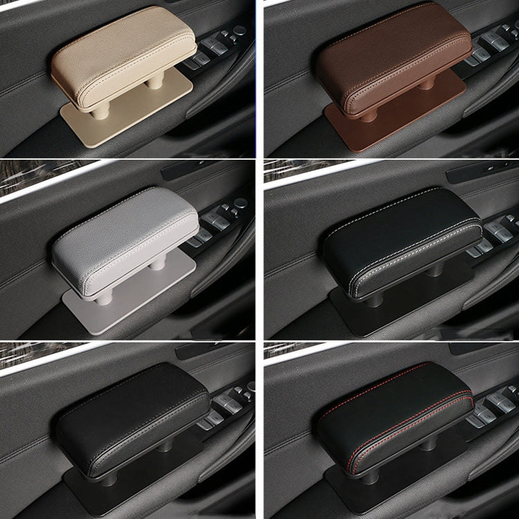 Car Arm Handle Seat Left Hand Elbow Tray Universal Leather Increasing Pad Central Armrest Box, Black+Black line, Beige, Brown, Gray, Black+White Line, Black+Red Line