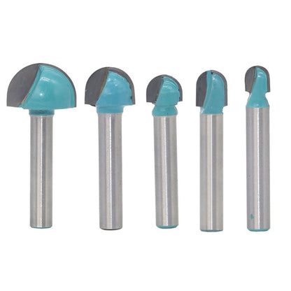 6 Shank Lace Round Cutter Woodworking Relief Milling Cutter, 5 PCS/Set 6-18mm, 4 PCS/Set 16-32mm