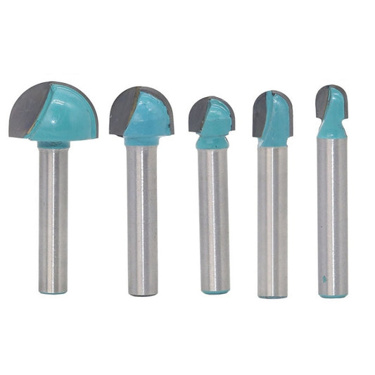 6 Shank Lace Round Cutter Woodworking Relief Milling Cutter, 5 PCS/Set 6-18mm, 4 PCS/Set 16-32mm