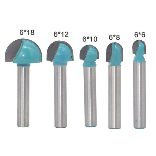 6 Shank Lace Round Cutter Woodworking Relief Milling Cutter, 5 PCS/Set 6-18mm, 4 PCS/Set 16-32mm