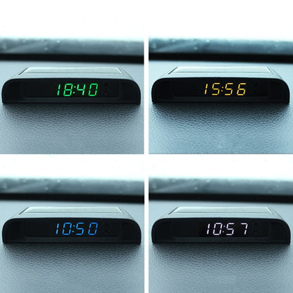 Solar Night Light Car Clock Automotive Electronic Clock Temperature, Time+Date+Week+Temperature