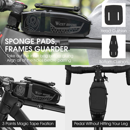 WEST BIKING Bicycle Front Beam Top Tube Bag Mountain Road Bike Waterproof Riding Equipment