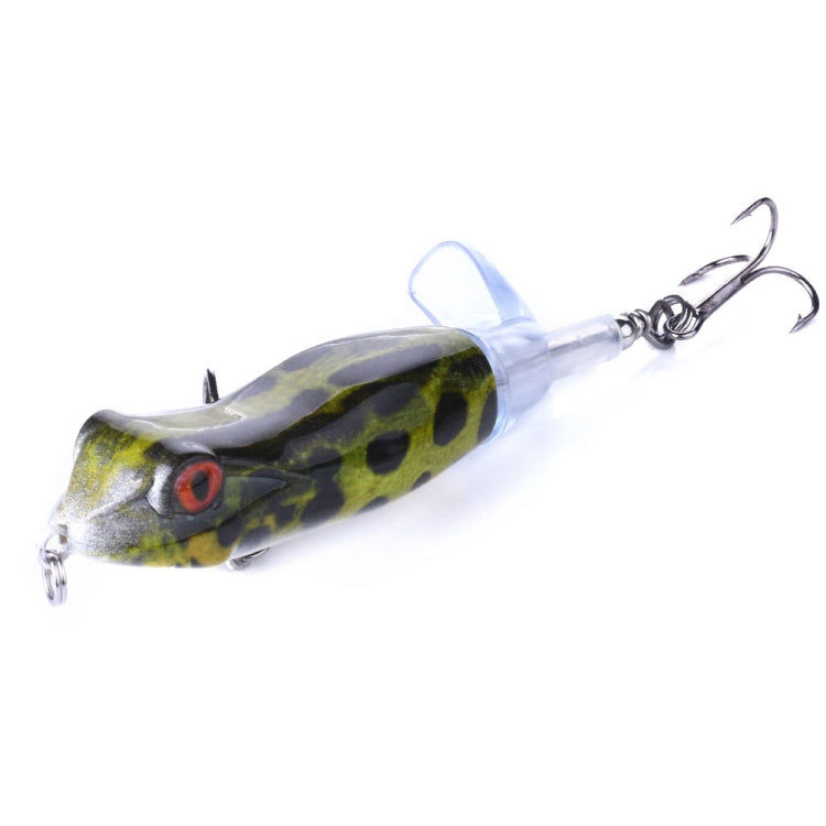 HENGJIA PE021 9.5cm/11g Frog Water Tartr Wood Bait Road Sub-Propeller Fish Bait