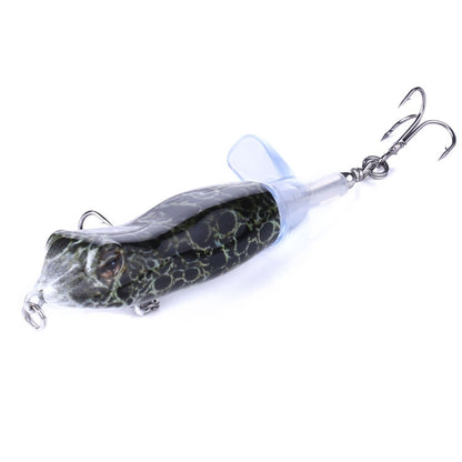HENGJIA PE021 9.5cm/11g Frog Water Tartr Wood Bait Road Sub-Propeller Fish Bait