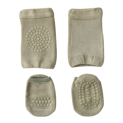 Summer Children Knee Pads Baby Floor Socks Baby Non-Slip Crawling Sports Protection Suit, S 0-1 Years Old, M 1-3 Years Old
