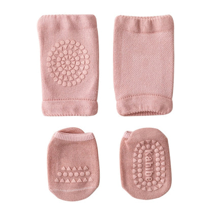 Summer Children Knee Pads Baby Floor Socks Baby Non-Slip Crawling Sports Protection Suit, S 0-1 Years Old, M 1-3 Years Old