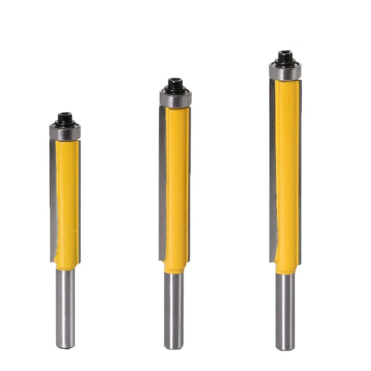8-Handle Extended Trimming Cutter With Bearing Woodworking Line Milling Cutter, Specification:, 3 PCS/Set, 8x1/2x50.8mm, 8x1/2x63.5mm, 8x1/2x76.2mm