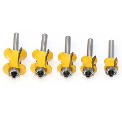 8-Shank Bearing Positive Semicircular Cutter Engraving Machine Woodworking Cutter, No. 1, No. 2, No. 3, No. 4, No. 5, 5 PCS/Set