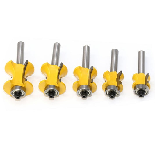 8-Shank Bearing Positive Semicircular Cutter Engraving Machine Woodworking Cutter, No. 1, No. 2, No. 3, No. 4, No. 5, 5 PCS/Set