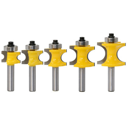 8-Shank Bearing Positive Semicircular Cutter Engraving Machine Woodworking Cutter, No. 1, No. 2, No. 3, No. 4, No. 5, 5 PCS/Set