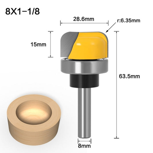 8-Handle Copy Type Deep Round Bottom Woodworking Milling Cutter Engraving Machine Keyhole Cutter, 8-Handle Copy Type