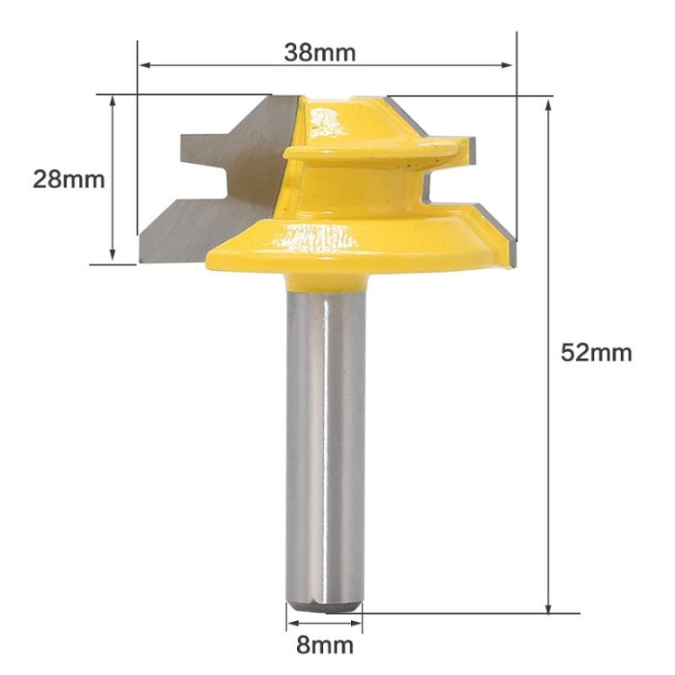 8 Handles 45 Degree Tenon And Tenon Woodworking Milling Cutter, 8 Handles 45 Degree