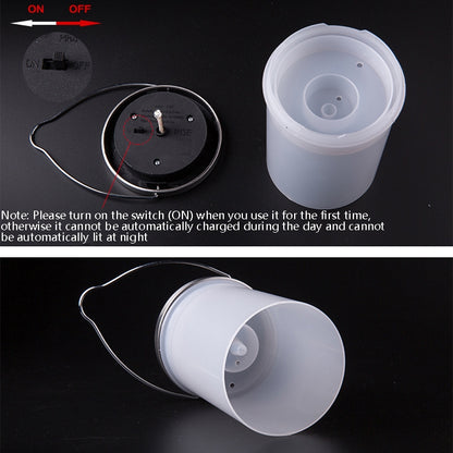 Outdoor Waterproof Solar Light Bucket Shape LED Courtyard Garden Hanging Lamp Night Light, Colorful Light, White Light, Warm Light