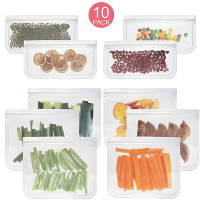 Translucent Frosted PEVA Food Preservation Bag Refrigerator Food Storage Bag Self-Sealing Food Bag, 5 PCS / Set(NO.1x5), 5 PCS / Set(NO.2x5), 6 PCS / Set(NO.1x4+NO.2x2), 10 PCS / Set(NO.1x6+NO.2x4), 12 PCS / Set(NO.1x7+NO.2x5)