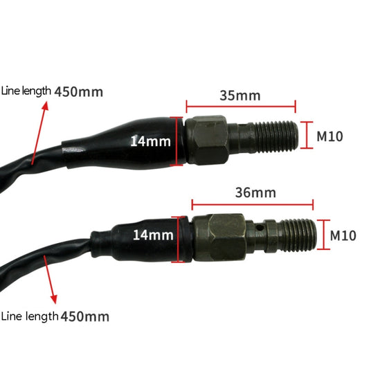2 PCS Motorcycle Modified Accessories Disc Brake Hydraulic Switch Line, M10 x 1.25mm Square Plug, M10 x 1.25mm Plug