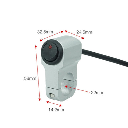 Motorcycle Aluminum Alloy Modified Handle Switch With Indicator Spotlights Fog Lights Headlights Power-Off Switch, Black, Silver