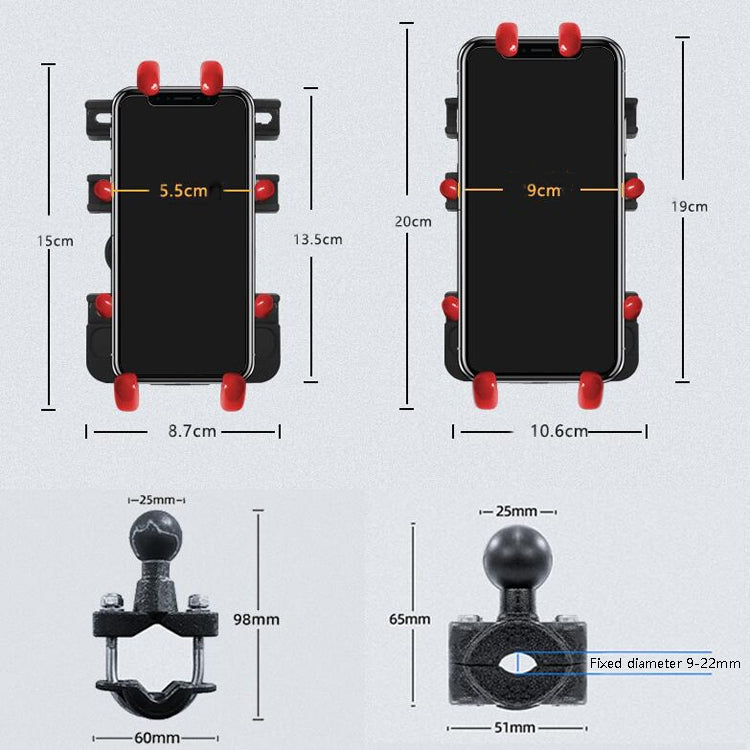 Motorcycle Metal Navigation Mobile Phone Bracket,Style:, Rearview Mirror Installation (Anti-theft), Rearview Mirror Installation (Hand Twist), Thin Tube Fixation (Anti-theft), Thin Tube Fixation (Hand Twist), Handle Installation (Anti-theft)�����������...
