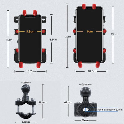 Motorcycle Metal Navigation Mobile Phone Bracket,Style:, Rearview Mirror Installation (Anti-theft), Rearview Mirror Installation (Hand Twist), Thin Tube Fixation (Anti-theft), Thin Tube Fixation (Hand Twist), Handle Installation (Anti-theft)�����������...