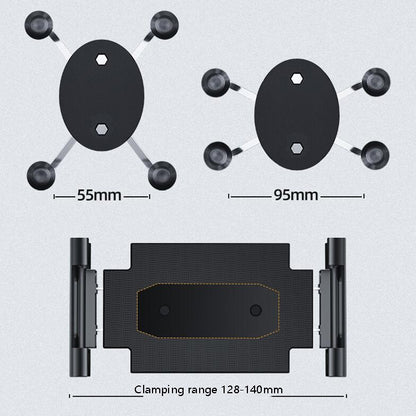 Bus Truck Mobile Phone Bracket Suction Cup Car Mobile Phone Bracket, 4 Claw Back Clip, Folding Flat Back Clip