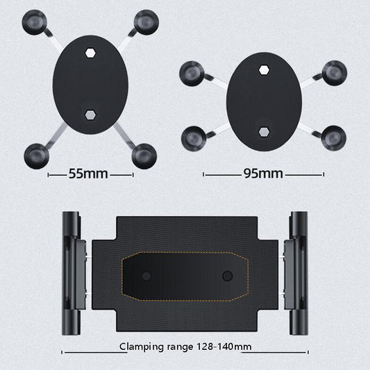 Bus Truck Mobile Phone Bracket Suction Cup Car Mobile Phone Bracket, 4 Claw Back Clip, Folding Flat Back Clip