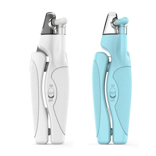 Pet LED Light Nail Tie Anti-Bloodline Nail Trimmer, White, Blue