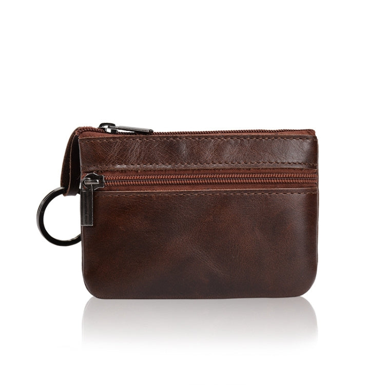 AP122 Leather Mini Multifunctional Coin Purse Small Card Holder Retro Zipper Short Clutch, Black, Dark Brown, Brown, Light Brown, Purple Red, Army Green, Navy Blue