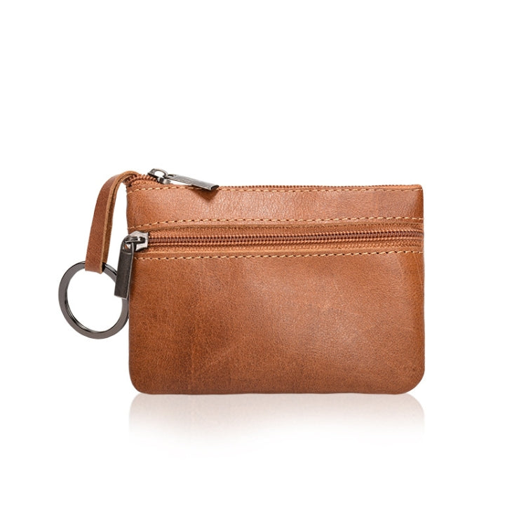 AP122 Leather Mini Multifunctional Coin Purse Small Card Holder Retro Zipper Short Clutch, Black, Dark Brown, Brown, Light Brown, Purple Red, Army Green, Navy Blue