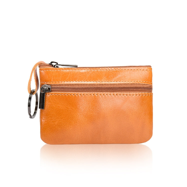 AP122 Leather Mini Multifunctional Coin Purse Small Card Holder Retro Zipper Short Clutch, Black, Dark Brown, Brown, Light Brown, Purple Red, Army Green, Navy Blue