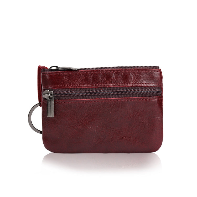AP122 Leather Mini Multifunctional Coin Purse Small Card Holder Retro Zipper Short Clutch, Black, Dark Brown, Brown, Light Brown, Purple Red, Army Green, Navy Blue