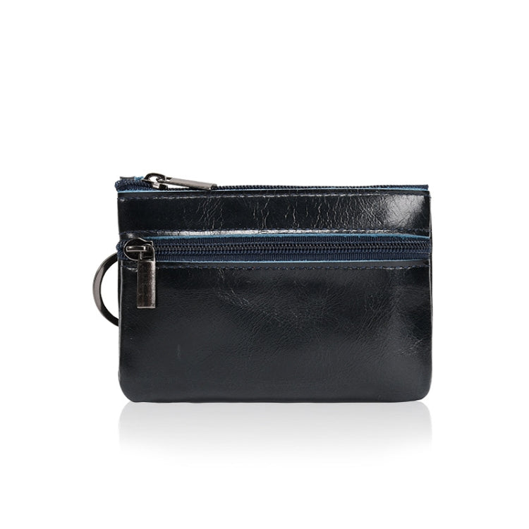 AP122 Leather Mini Multifunctional Coin Purse Small Card Holder Retro Zipper Short Clutch, Black, Dark Brown, Brown, Light Brown, Purple Red, Army Green, Navy Blue
