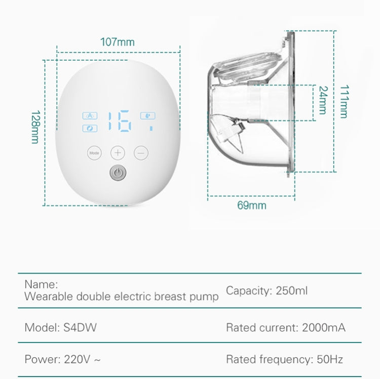 Wearable Automatic Breast Pump Massage Hands-free Invisible Wireless Large Suction Breast Pump, S4DW - English, S9 - English - Gray, S9 - English - Pink, S9 - English - Green, S12 - English - White