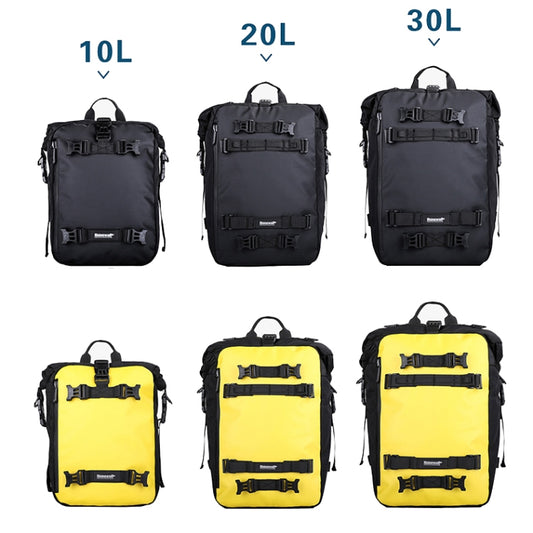 Rhinowalk Multi-Function Motorcycle Rear Seat Bag Combination Rear Shelf Pannier, Black 10L, Yellow 10L, Black 20L, Yellow 20L, Black 30L, Yellow 30L