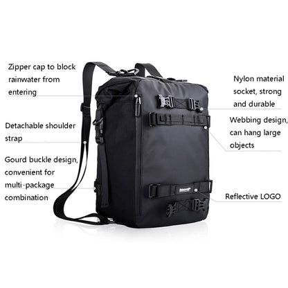Rhinowalk Multi-Function Motorcycle Rear Seat Bag Combination Rear Shelf Pannier, Black 10L, Yellow 10L, Black 20L, Yellow 20L, Black 30L, Yellow 30L