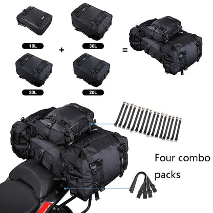 Rhinowalk Multi-Function Motorcycle Rear Seat Bag Combination Rear Shelf Pannier, Black 10L, Yellow 10L, Black 20L, Yellow 20L, Black 30L, Yellow 30L