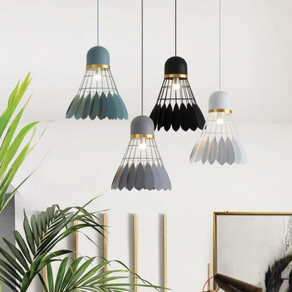 6523 Wrought Iron Badminton Restaurant Hanging Light Bar Bedroom Bedside Balcony Chandelier, Small White, Small Black, Small Green, Small Gray