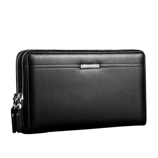 LEINASEN A80 Multi-Card Men Hand Bag Double Zip Big Capacity Wallet