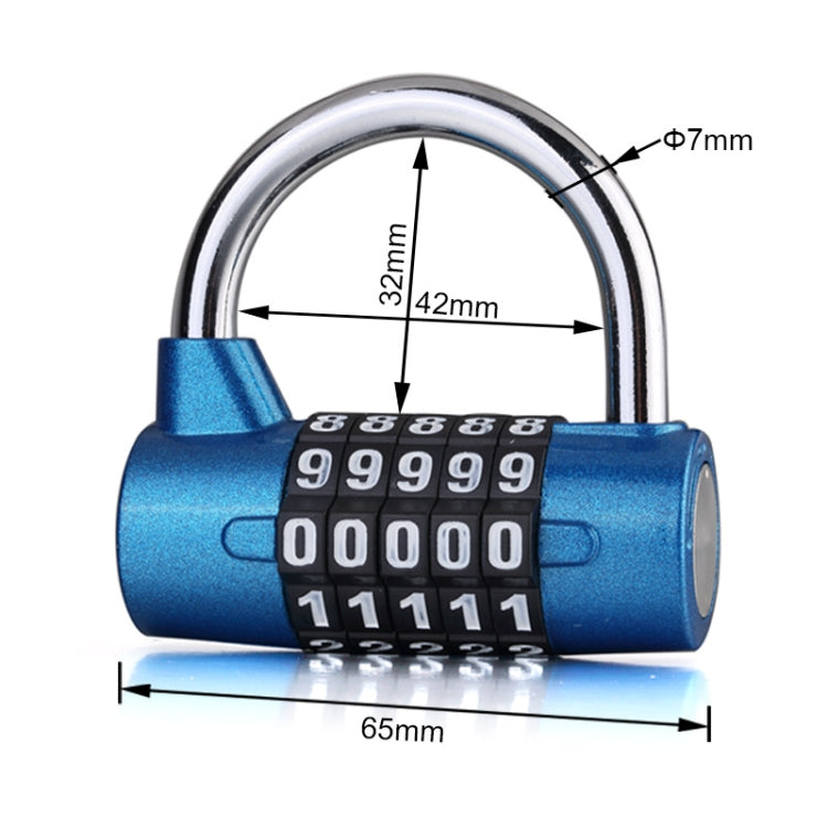 Large 5 Digit Combination Gym Cabinets Password Lock Tool Box Door Padlock, 5 Digit (Blue), 5 Digit (Red), 5 Digit (Black), 5 Digit (Silver)