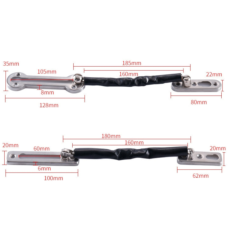 Thickened Anti-Theft Chain Stainless Steel Door Bolts Hotel Room Door Chain Buckle, Specification: Large (Black), Large (Silver), Large (Gold), Large (Red Bronze), Large (Green Bronze), Medium (Stainless Steel Color), Large (Black)