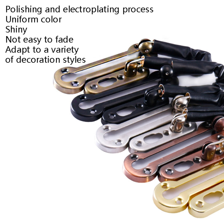 Thickened Anti-Theft Chain Stainless Steel Door Bolts Hotel Room Door Chain Buckle, Specification: Large (Black), Large (Silver), Large (Gold), Large (Red Bronze), Large (Green Bronze), Medium (Stainless Steel Color), Large (Black)