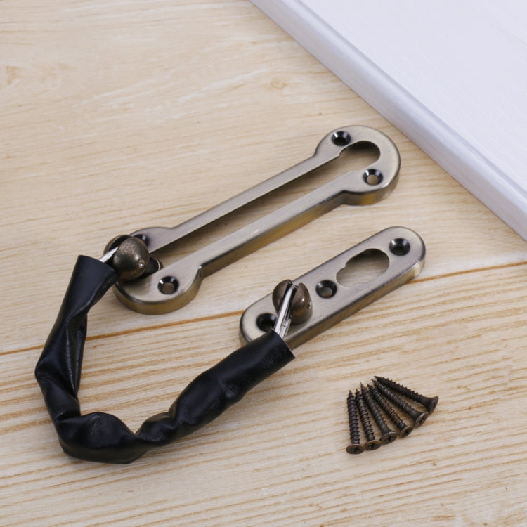 Thickened Anti-Theft Chain Stainless Steel Door Bolts Hotel Room Door Chain Buckle, Specification: Large (Black), Large (Silver), Large (Gold), Large (Red Bronze), Large (Green Bronze), Medium (Stainless Steel Color), Large (Black)